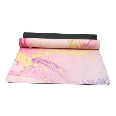 China Eco-friendly Premium Anti Gym Rubber Print SlipWear-Resistant Custom Print Designed Eco Friendly Organic Suede Yoga Mat for sale