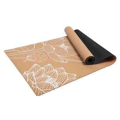 China Durable Exercise Mat Factory Cork Yoga Mat Printed Yoga From Neoprene Tree Natural Rubber for sale