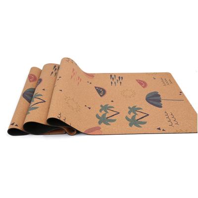 China Eco-Friendly Anti SlipWear-Resistant Best Selling Premium Non-Slip Mat Printing Natural Cork Custom Yoga Mats for sale