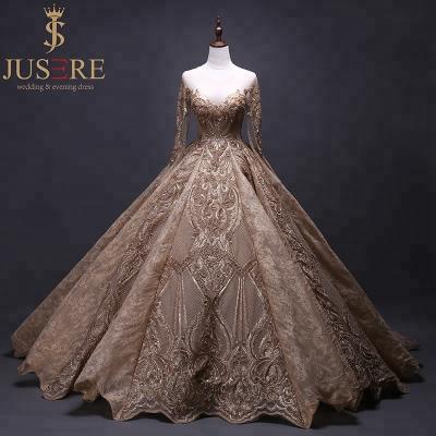 China Luxury Middle Eastern Anti-wrinkle Gold Embroidered Long Sleeve Formal Evening Dress For Muslim Prom Dress for sale