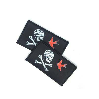 China Nickel Free Sublimation Patch Masks Custom Blank MOQ Merrow Border Bass Sport Patches For Sublimation for sale