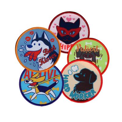 China Wholesale Nickel Free Cloth Shirt Hat Patch Embroidered Woven Cloth Badge Pet Logo Custom Iron On Embroidered Patch For Apparel for sale