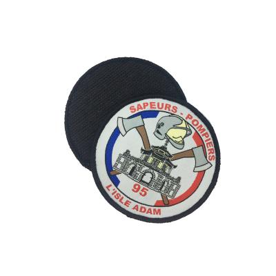 China custom 3D fabric embroidered patch badges Hook&loop sew / irons on embroidery patches apparel woven patch for sale