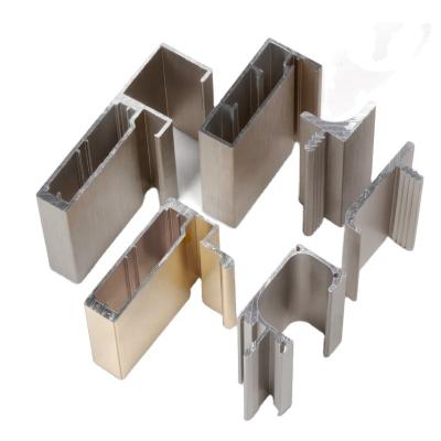 China door & Window Manufacturer Gold Frame Anodizing Polishing Brushed Aluminum Profile For Sideboard Handle for sale