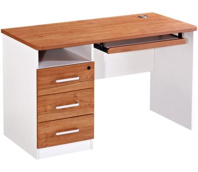 China Modern Wood PC Desk Melamine Desk Computer Table With Keyboard Tray for sale