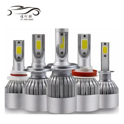 China Super Bright H4 H7 H1 H8 880 C6 Led Cob H27 881 Led Car Headlight Bulb Kit 36W 3600LM 12V 6000K Auto Led Headlamp Front Light C6 Led Headlamp for sale