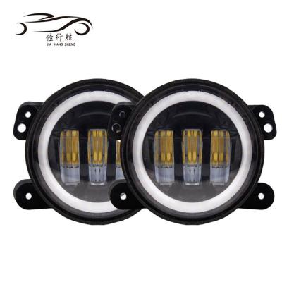 China 12V 30W 4Inch Fog Light With Blue Angel Eyes White Yellow Red Fog Lamp For Offroad SUV Jeeps 4inch for sale