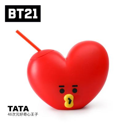 China BT21 Single Wall 22oz Straw Single Wall Mug for LINEFRIENDS BTS for sale