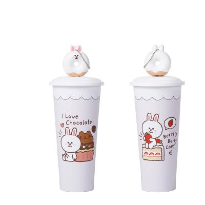 China 2021 Single Wall Line Single Wall Food Grade Friends Drinking Sippy Cup With Straw And Lid for sale