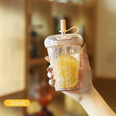 China Minimalist Amazon Top Selling Plastic Cup 2021 Acrylic Donut With Lid And Straw for sale