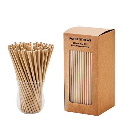 China Disposable Custom Pattern Printing Kraft Waterproof Disposable White Paper Strow Drinking Juice Straw for sale