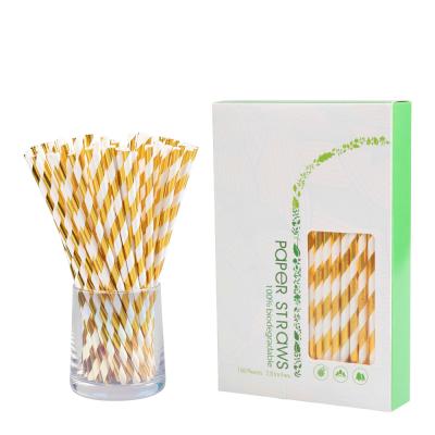 China Disposable Wholesale Custom Printed Drinking Paper Straws Biodegradable Disposable Drink Paper Straws Set for sale