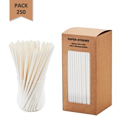 China Wholesale Custom Pattern Disposable Printing Waterproof Disposable Kraft Paper White Paper Strow Drinking Juice Straw Paper Drinking Straw for sale