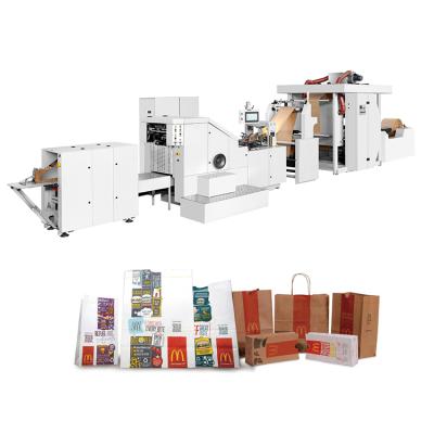 China food & Beverage Factory Paper Bag With Printing Square Paper Bag Machine Product Paper Bag Bottom Roll Feeding With Flexo Printing for sale