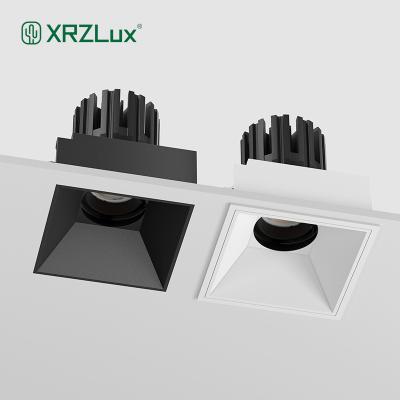 China Modern XRZLux Recessed Ceiling Down Light 8W 10W 15W Cold Forged Led Downlight Square Anti-Glare Ceiling Spotlights Indoor Lighting for sale