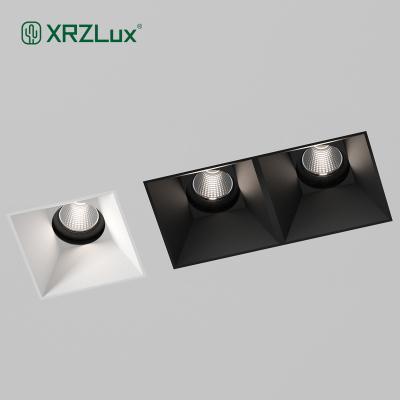 China XRZLux Modern Square Recessed Led Ceiling Lights Anti-Glare Adjustable COB LED Downlights Corner Ceiling Lamp 8W Double Heads for sale