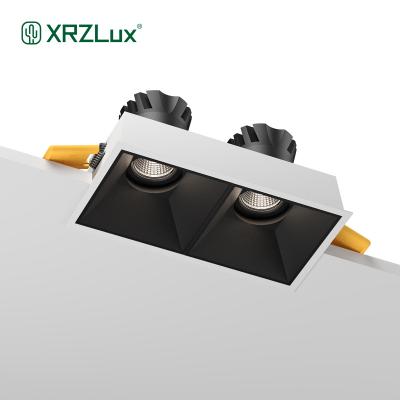 China Modern XRZLux 2x8W Square Recessed Downlights Double Heads Embedded Ceiling Downlight UL LED Anti-Glare Multiple Ceiling Spotlights for sale