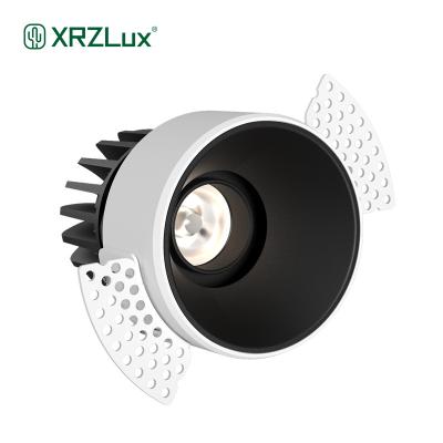 China XRZLux Modern Aluminum Borderless Embedded Anti-glare Spotlight 8W 10W 15W Modern Aluminum Boundary Home Indoor Lighting COB Led Downlight for sale