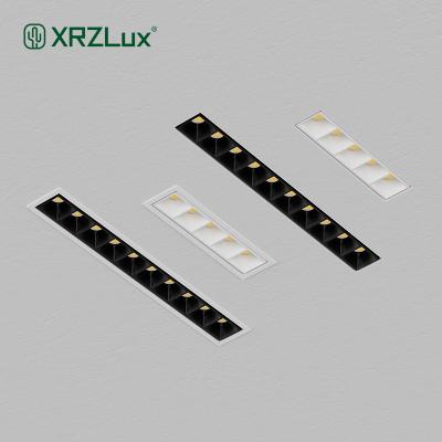 China XRZLux LED Spotlight 5/10 Modern Rectangular Recessed Aluminum Heads Recessed Linear Light AC110-220V Led Ceiling Lamp Indoor Lighting for sale