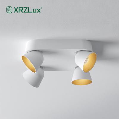 China XRZLux Modern Nordic Ultra Thin Downlight 25W Four Heads Adjustable Outdoor Ceiling Lamp Spotlight Living Room Mounted Ceiling Light for sale