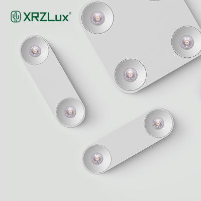 China XRZLux Modern Outdoor Mounted Ultrathin Led Downlight Square Spotlights COB Led Muti Head Anti-glare Ceiling Lamp 12W 25W Downlight for sale