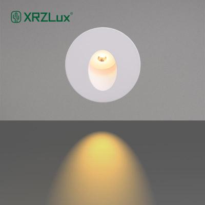 China Minimalist XRZLux 3W Indoor Indoor Round Lighting Recessed Led Step Light Stair Stepping Wall Light for sale