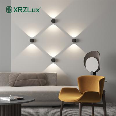 China Minimalist XRZLux 6W Waterproof Led Wall Lamp Through Lighting Aluminum Decorate Indoor Outdoor Led Lamps Wall Light for sale