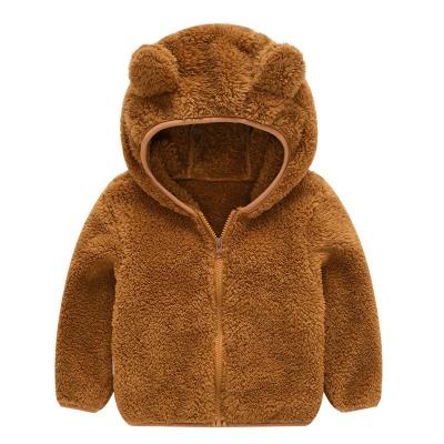 China Popular Cute Winter Furry Cute Hooded Coat Hooded Coat Kids Girls Boys Girls Zipper Children Clothing Bear Baby Coat for sale