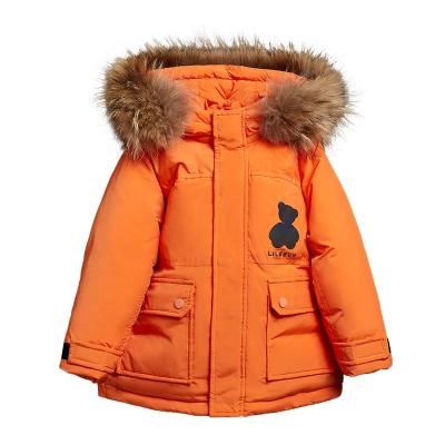 China Winter Kid Windproof Down Coat Fashionable Windproof Feather Down Jacket Kid Custom for sale