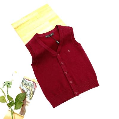 China Single Breasted Uniform Cadigan Woolen Vest Boys Simple Design Kids Breathable Sleeveless ncek V Sweater Vest for sale