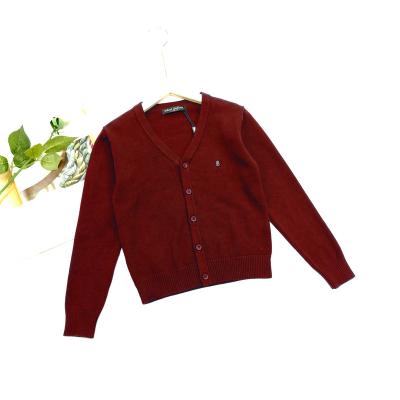 China Breathable Classic Children Knitting Boys Wool Uniform Clothes Single Breasted V Neck Sweater Cadigan for sale