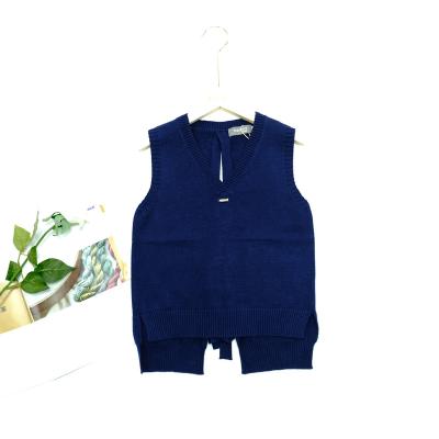 China Breathable Korean Fashion Strap Besign V-Neck Sweater Hollow Back Vest for sale