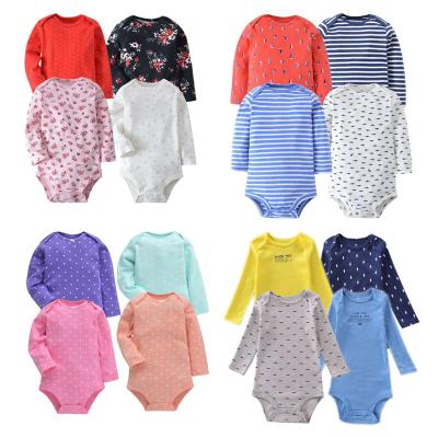 China Hot Selling Baby Clothing Boy Girl Long Sleeeves Simple Long Sleeve Jumpsuit Cotton Printing Baby Rompers for sale