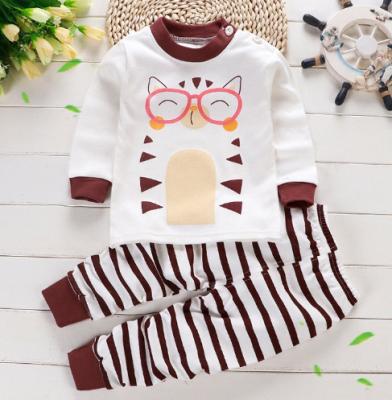 China Long Sleeve Baby Pajamas Set Baby Cotton Pajamas Clothing Sets Breathable Comfortable Baby Pants for sale