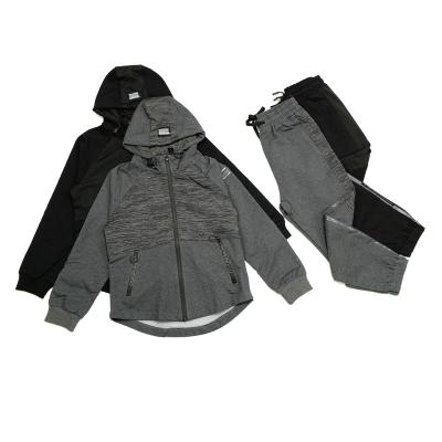 China Casual Children's Sportswear Suit Long Sleeve Cotton Boy Zipper Hoodie Set for sale