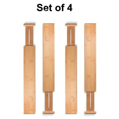 China Sustainable Bamboo Drawer Divider Set Of 4 - Kitchen Drawer Organizer for sale