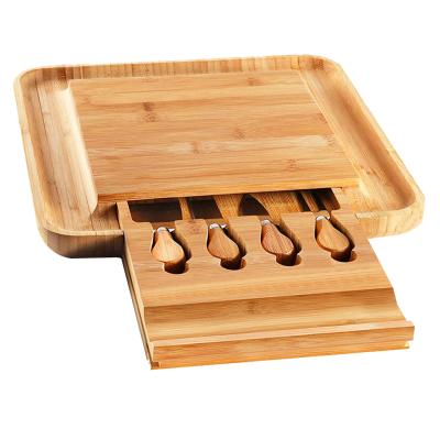 China Sustainable bamboo can be customized into large size high quality bamboo cheese board for sale