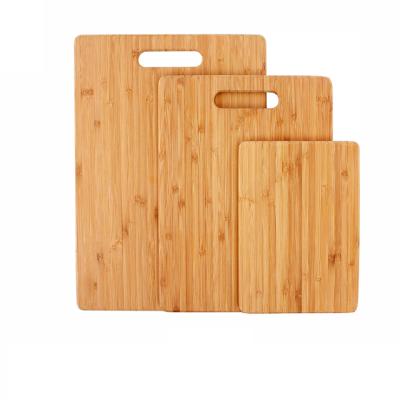 China Large Disposable Natural Organic Wooden Rectangle Bamboo Cutting Board Set Three Slots For Food Bamboo Cutting Board for sale