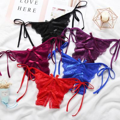 China Factory Wholesale Adult Embroidered Pearl Thongs Shorts Ladies Panties Underwear Women Sexy Underwear for sale