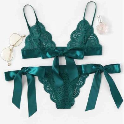 China Wholesale Adults Fashion Lingerie 2 Piece Lingerie Set Lace Up Bra Lingerie Set Sexy Underwear for sale