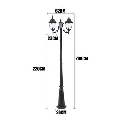 China New Hand-Swept Bronze European Street Lamp Lawn Pole Lamp High Four Head Landscape Lights Waterproof IP65 Garden Park Outdoor Lighting for sale