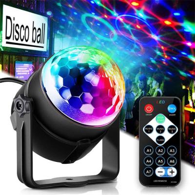 China RGB Disco Ball Party Lights DJ Light LED Projector Strobe Lamp Birthday Party Car Club Bar Karaoke Christmas Christmas Sound Activated for sale