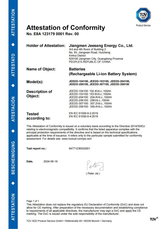 EU CE-EMC - Jiangmen Jeeseng Energy Co., Ltd.