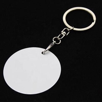 China Souvenir gifts promotion around the mute key chain many design sublimation aluminum plate key chain double-sided printing for sale