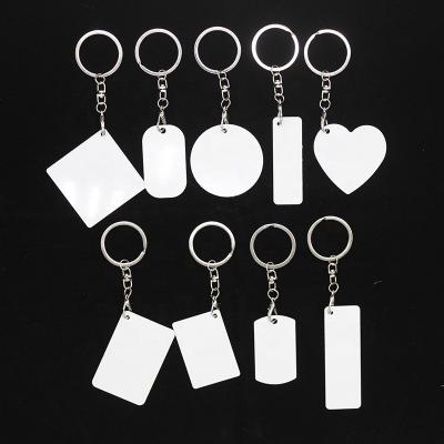 China Promotion Gift Rectangular Aluminum Dish Printing Sublimation Mute Key Chain Double Sided Chain for sale