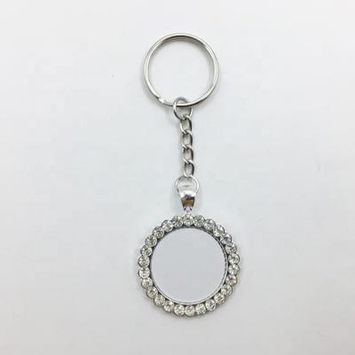 China New Style Environment Friendly Rhinestone Sublimation Printing Mute Key Chain Chain for sale