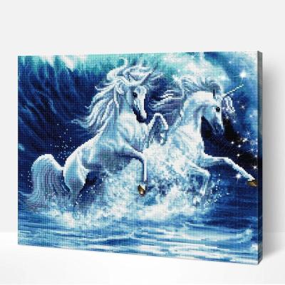 China Gift Idea & Home Decor & DIY Painting Good Quality Magical Unicorns Diy Diamond Painting By Numbers For Animal Adults for sale