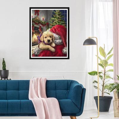 China New Classic/Postmodern DIY 5D Diamond Painting Christmas Diamond Art Crystal Embroidery Cross Stitch Wall Sticker By Numbers Santa Claus Dog Kits for sale