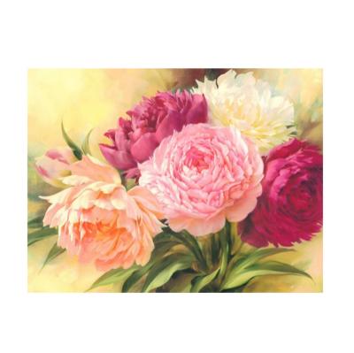 China Gift Idea & Home Decor & DIY Painting DIY 5D Around Diamond Painting Kits For Adults Painting By Number Kit Full Drill Peony Flowers Rhinestone Embroidery Cross Stitch for sale