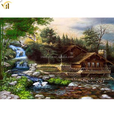 China Factory Traditional Whole Sale Beautiful Scenery Square Beads Diamond Painting With Subframe for sale